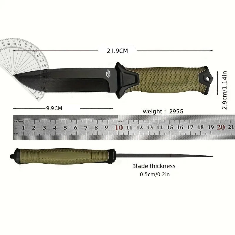 GB 1500 Tactical Combat Knife - Durable 12C27 Blade with FRN Fiberglass Handle for Hunting and Survival