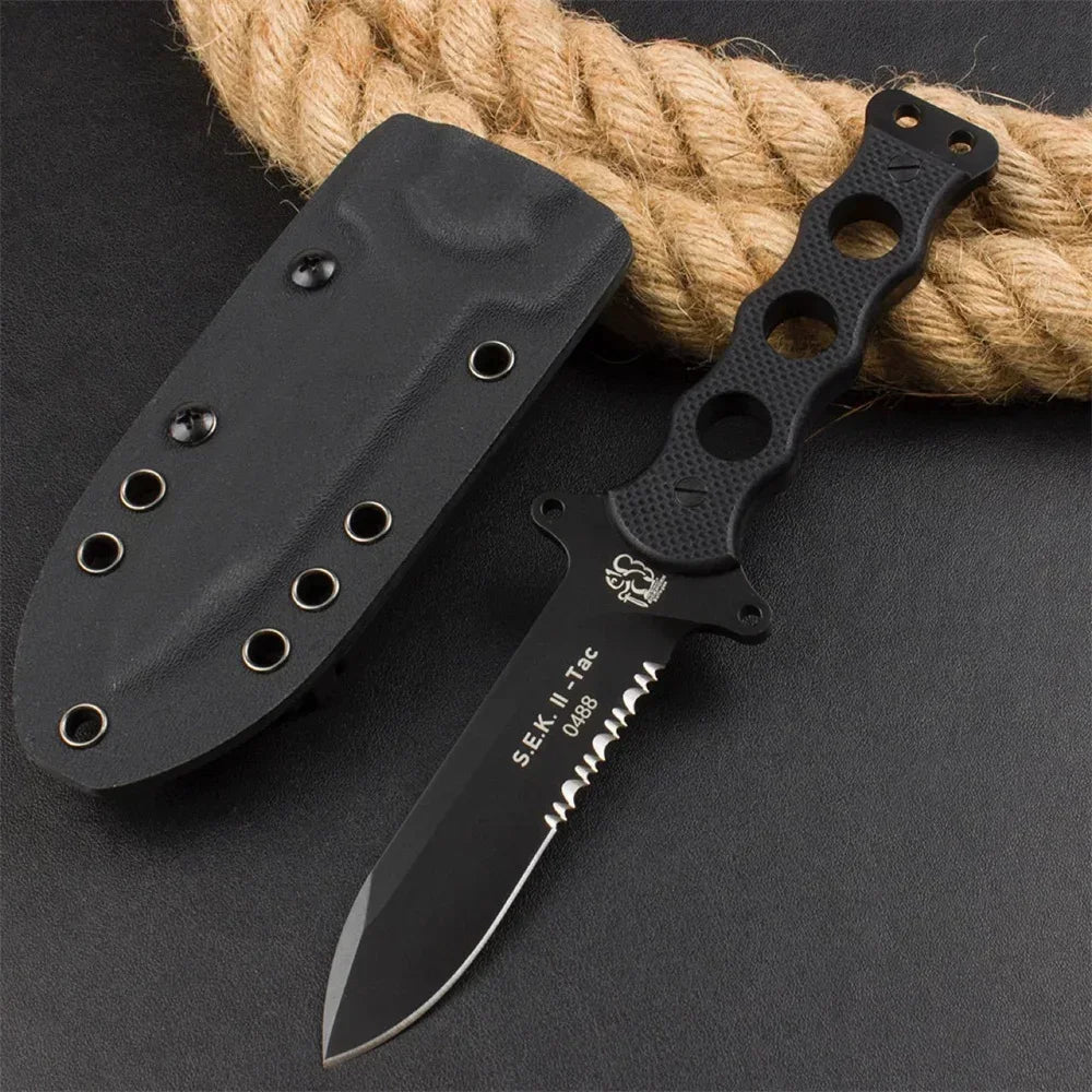 Eickhorn Solingen S.E.K. II TAC Fixed Knife - Premium DC53 Steel, Durable G10 Handle, Includes K Sheath - Perfect for Outdoor Tactical Adventures