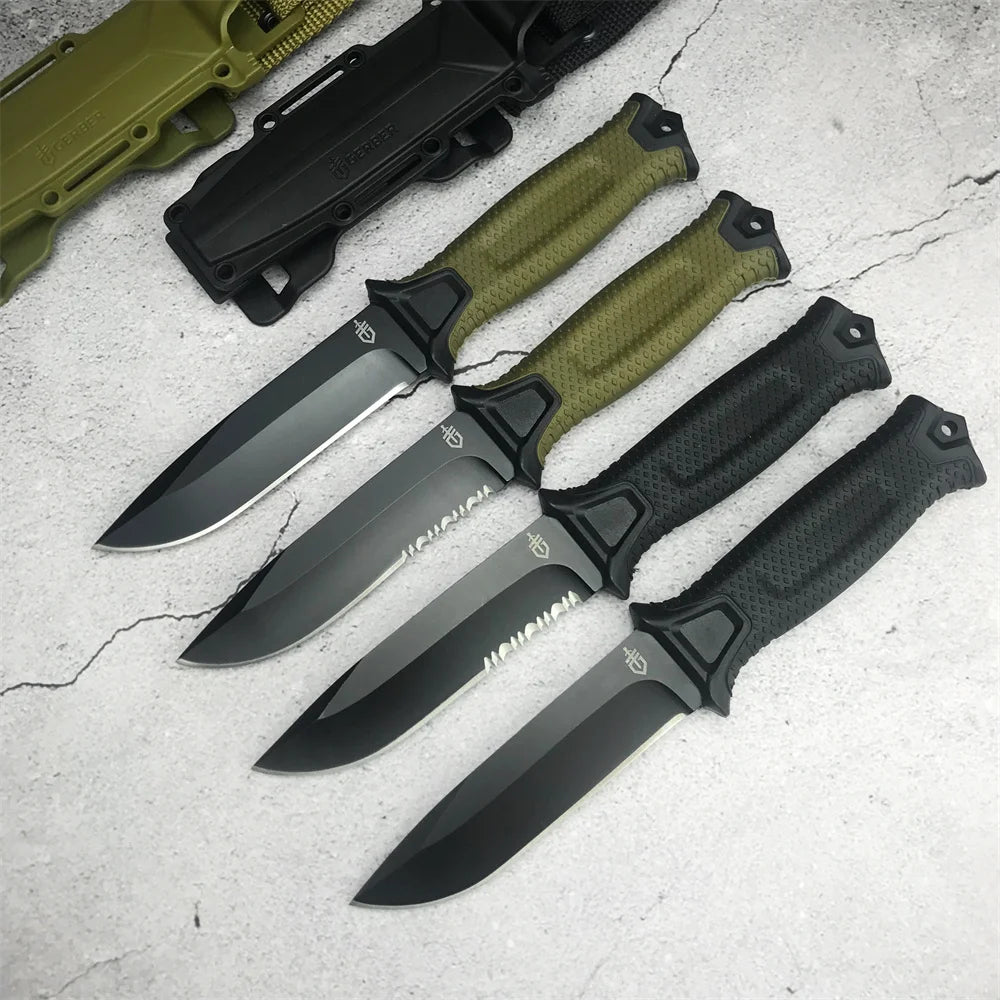 GB 1500 Tactical Combat Knife - Durable 12C27 Blade with FRN Fiberglass Handle for Hunting and Survival