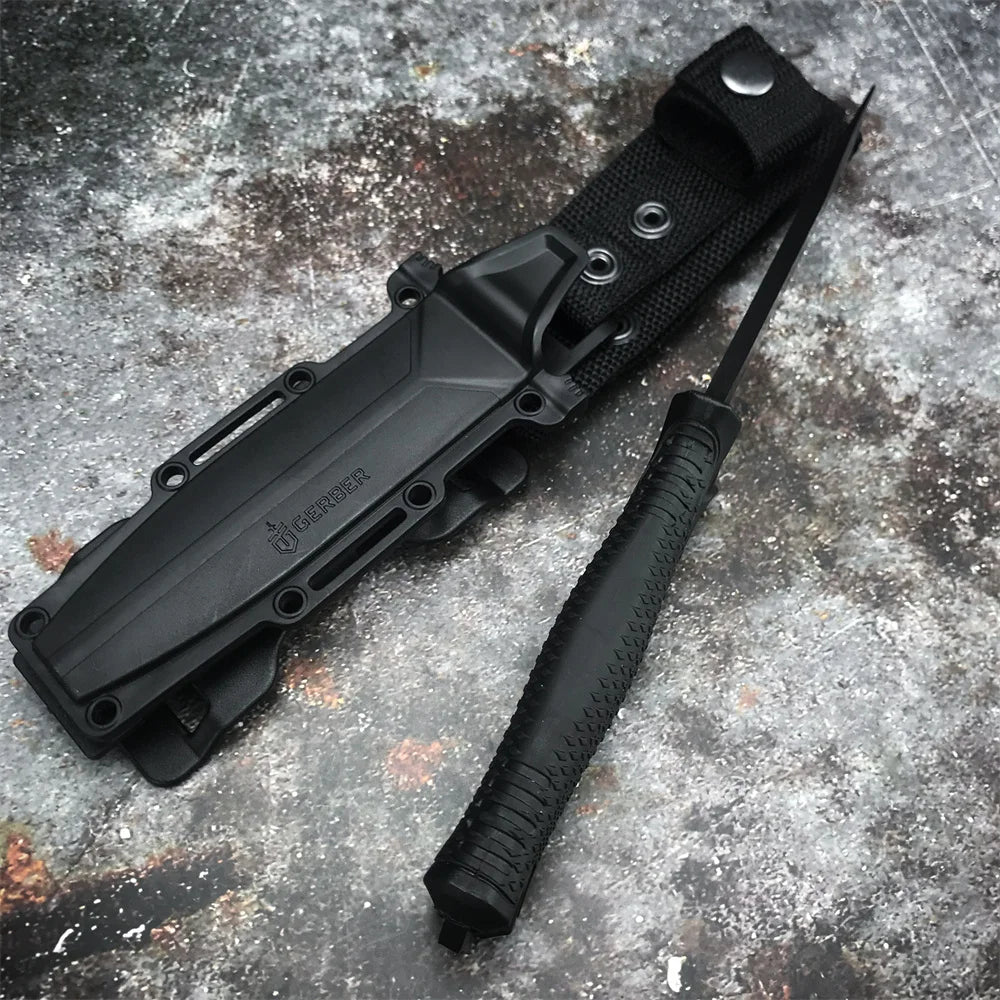 GB 1500 Tactical Combat Knife - Durable 12C27 Blade with FRN Fiberglass Handle for Hunting and Survival