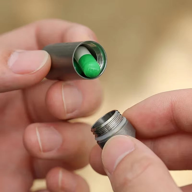 Compact Titanium Mini Waterproof Pill Box - Perfect for Outdoor Adventures and Everyday Carry