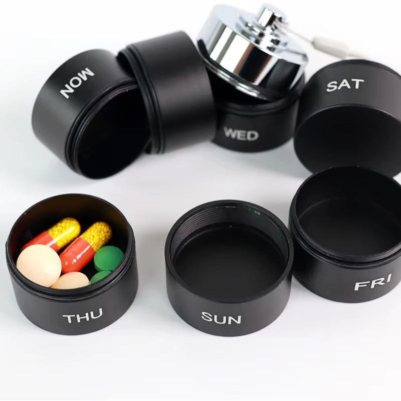 Ultimate 7-Day Waterproof Aluminum Pill Organizer - Stylish & Durable Storage for Your Vitamins and Fish Oils