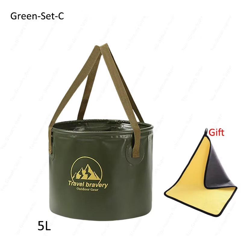 Ultimate Versatile Folding Portable Silicone Bucket with Cover - Ideal for Car Washing, Fishing, Camping, and Everyday Household Tasks (Available in 5L, 10L, and 20L)