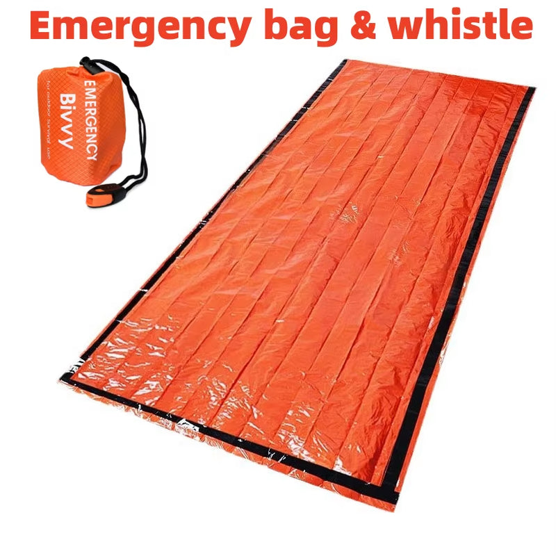 Stay Warm and Safe with Our Ultimate Portable Emergency Sleeping Bag - Waterproof Mylar Thermal Blanket for Your Camping and Hiking Adventures