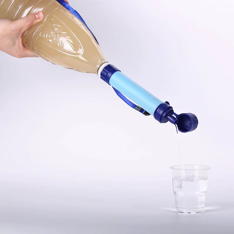 1500L Outdoor Water Filter Personal Water Filtration Straw Emergency Survival Gear Water Purifier for Camping Hiking Climbing Ba