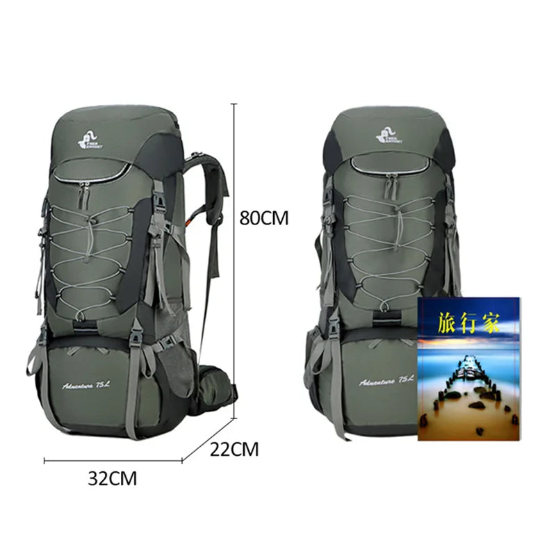 75L Versatile Outdoor Backpack with Free Rain Cover - Perfect for Camping, Climbing, and Trekking Adventures!