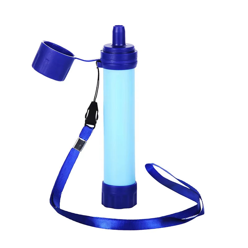 1500L Outdoor Water Filter Personal Water Filtration Straw Emergency Survival Gear Water Purifier for Camping Hiking Climbing Ba
