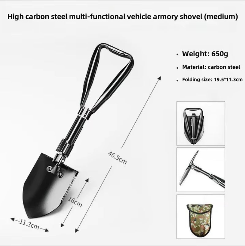 Ultimate Portable Tactical Survival Shovel - Lightweight, Foldable, and Multifunctional for Camping Adventures!