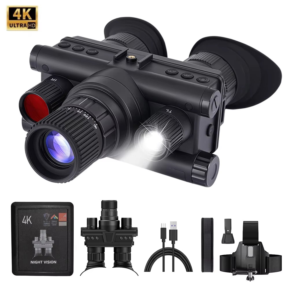Experience Ultimate Vision: Z9157 4K UHD 40MP Tactical Night Vision Goggles with 8X Zoom for Hunting and Outdoor Adventures