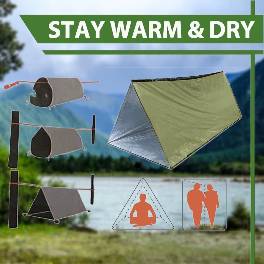 Emergency Survival Tent Shelter for 2 - Your Essential Outdoor Companion for Camping and Hiking Adventures
