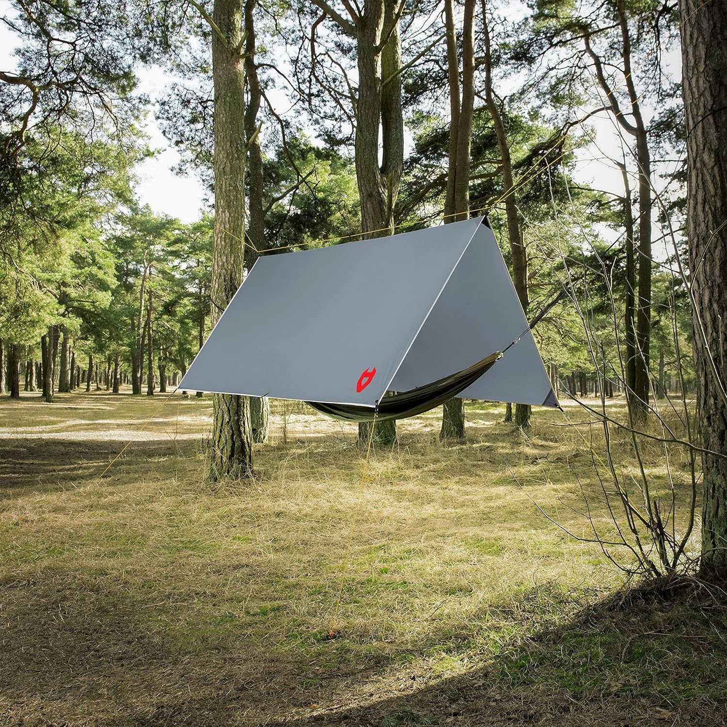 Ultimate 10x10 Waterproof Rain Fly Tarp for Camping and Survival - Lightweight, Versatile Shelter with Survival Bracelet Included - Perfect for Hiking, Backpacking, and Outdoor Adventures in Grey