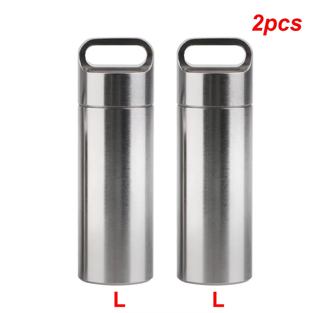 Ultimate Waterproof Stainless Steel Pill Storage Box with Keychain - Perfect for Camping and First Aid!