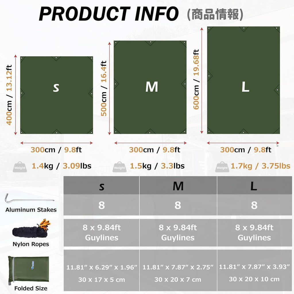 Ultimate Waterproof Camping Tarp & Hammock Rain Fly - Versatile Ground Cloth & Sunshade for Outdoor Adventures, Beach Days, and Picnics