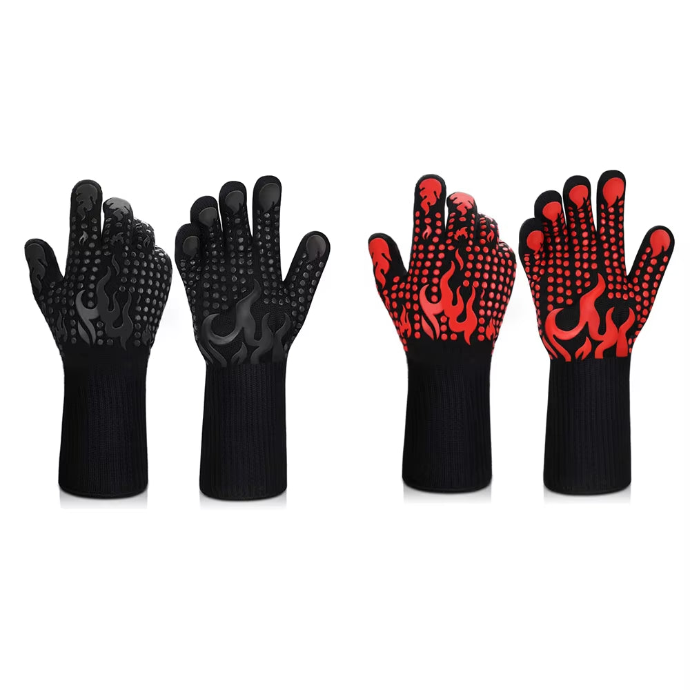Ultimate Heat-Resistant Silicone Oven Gloves - 1472°F Non-Slip BBQ & Cooking Mitts for Safe and Comfortable Cooking