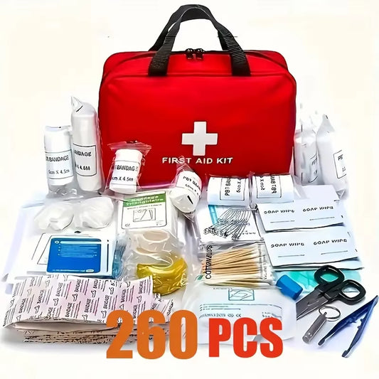 260-Piece Premium First Aid Kit - Comprehensive Emergency Supplies for Home, Outdoor Activities, and Camping Safety