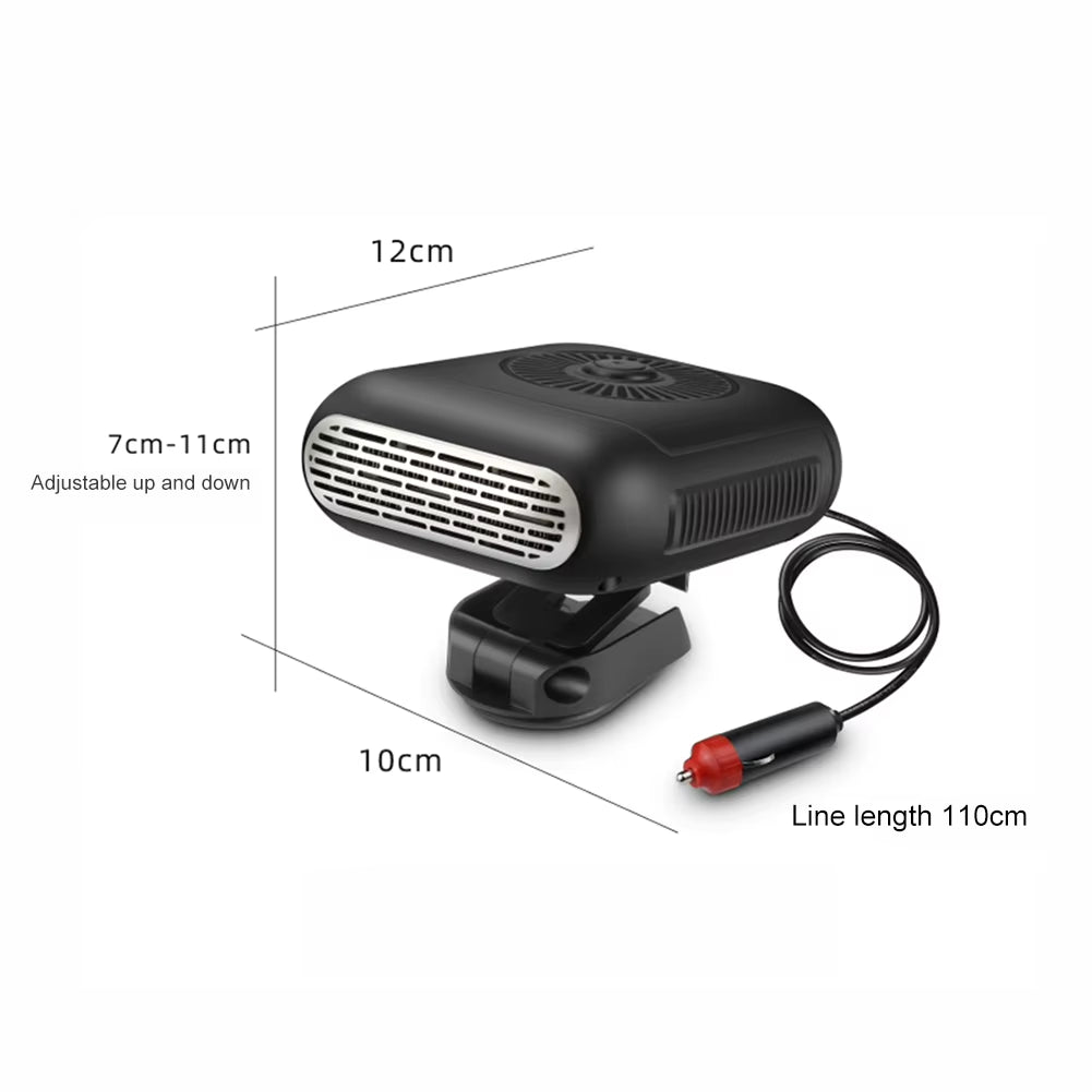 Stay Warm and Clear on the Road: Portable 12/24V Electric Car Heater with 360° Rotating Demister & Powerful 1200W Defroster