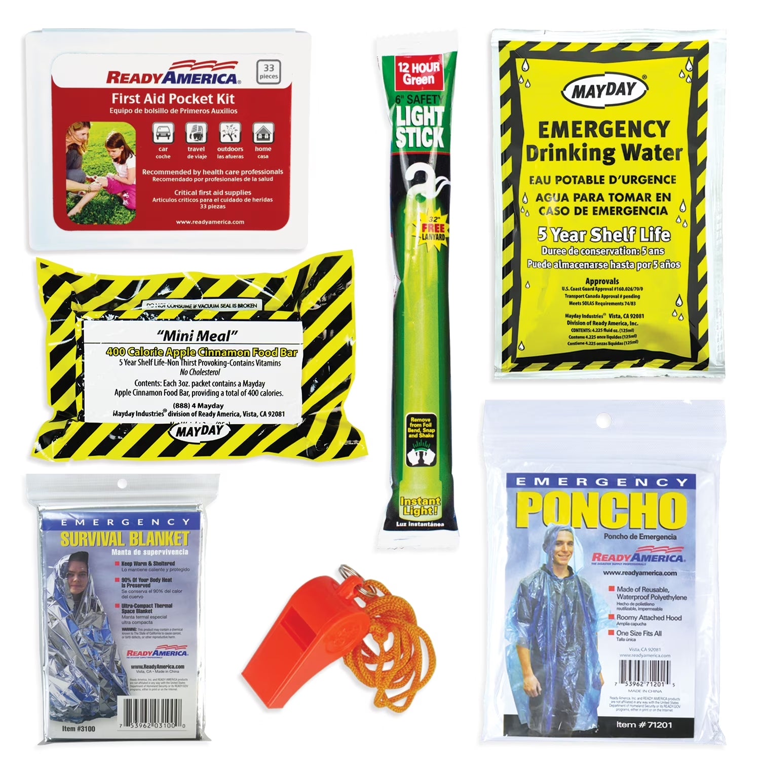 Essential 1-Day Emergency Survival Kit for One: Food, Water, and First Aid Supplies for Any Crisis