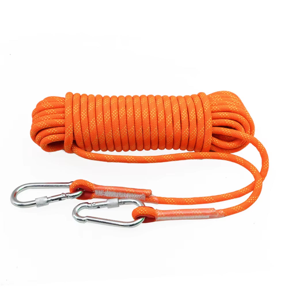 10mm Climbing Rope with Double Hooks - Perfect for Rock Climbing, Tree Climbing, and Outdoor Adventures