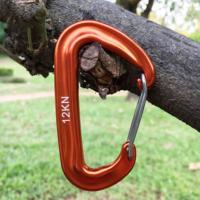 Elevate Your Outdoor Adventures with the 8-Pack Heavy-Duty D-Shaped Carabiners - 12KN Climbing Hooks for Ultimate Safety and Convenience