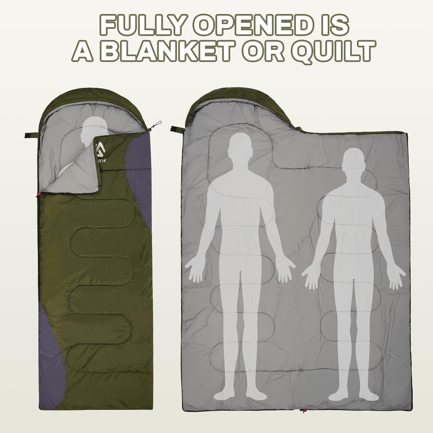 Elevon Ultra-Lightweight Waterproof Sleeping Bag - Your Ultimate Companion for Year-Round Camping, Hiking, and Travel - Compact & Portable with Compression Sack for Adults, Teens, and Kids