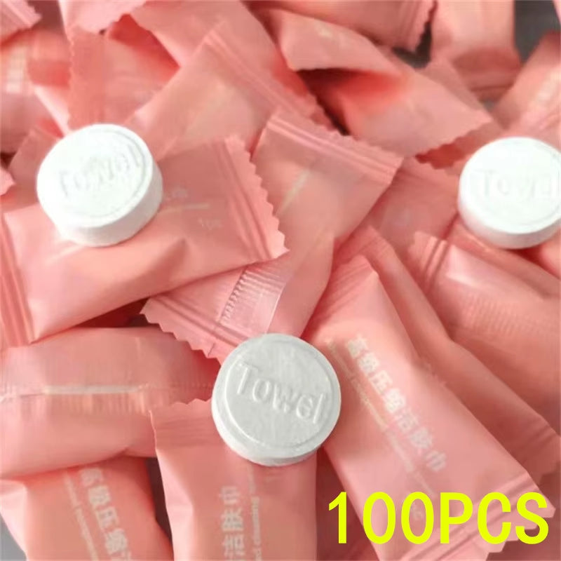 Mini Disposable Compressed Towel Capsules - Perfect Travel Face Wipes (20/50/100/200PCS)