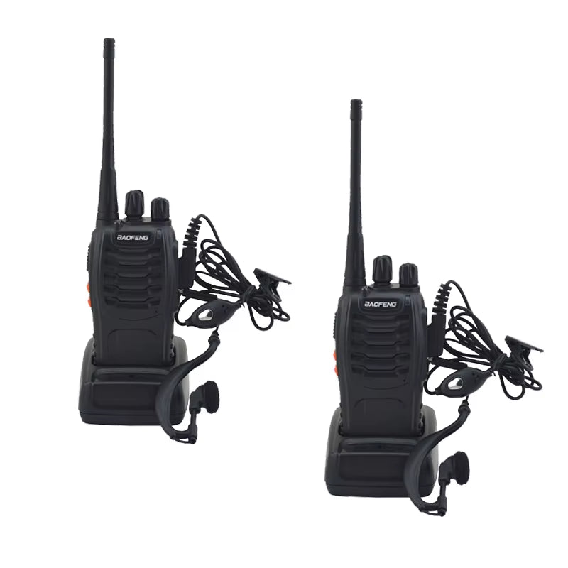 Get Connected with the BF-888S Walkie Talkie - 2 Pack of Portable UHF Two Way Radios with Earpiece!