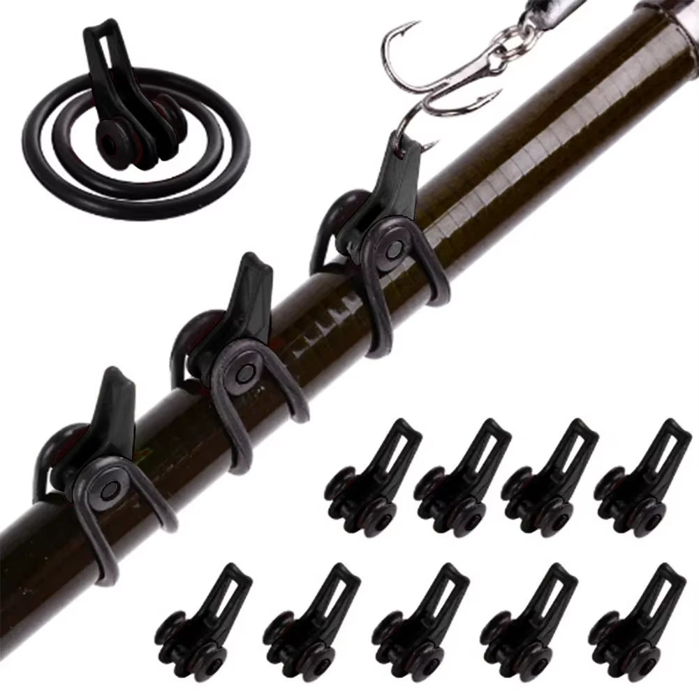 10-Pack Silicone Fishing Rod Hook Keepers - Keep Your Bait and Lures Secure for Effortless Fishing Adventures!