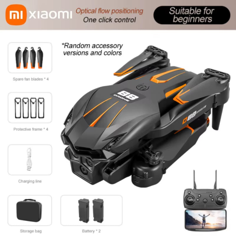 D88 Drone HD Dual Camera 3 Battery Professional Aerial Photography Optical Flow Hovering Gesture Shooting Folding Drone