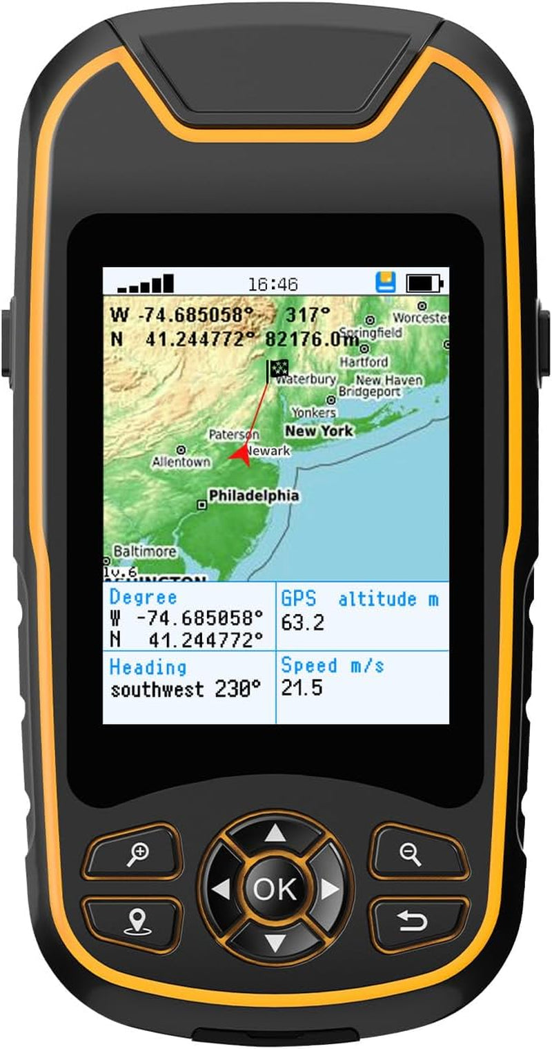 Conquer the Outdoors with Our Rugged Waterproof Handheld GPS Navigator - 3.2" Sunlight-Readable Screen, USA Topo Maps, and Unmatched Battery Life