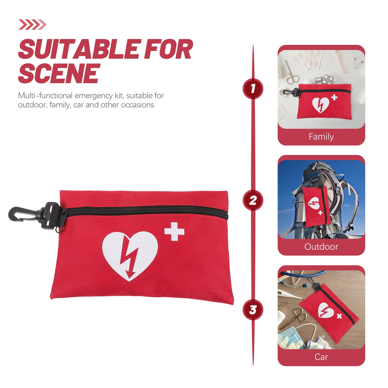 Compact Emergency First-Aid Kit Backpack - Lightweight Travel Survival Bag for Outdoor Adventures