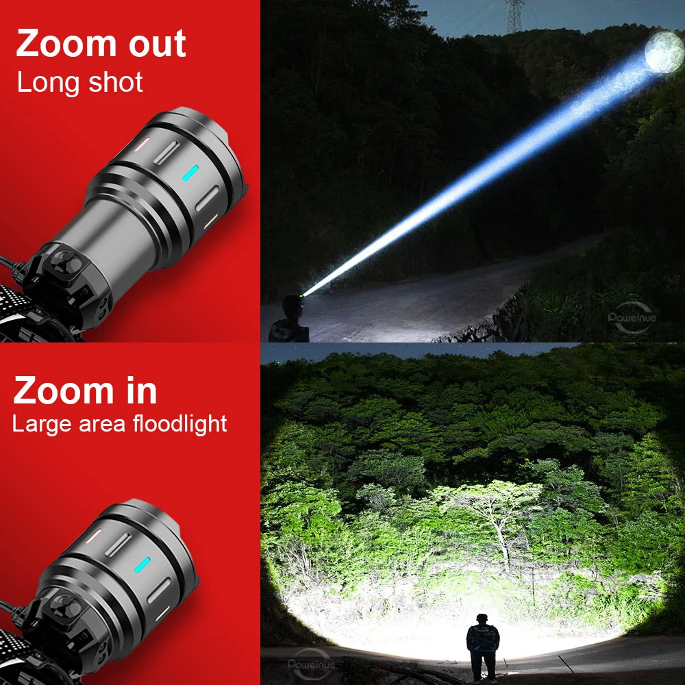 2025 New High Power 800W LED Headlight 500000000LM Super Bright Zoom Waterproof Headlamp Outdoor Camping Work Hunting Lantern