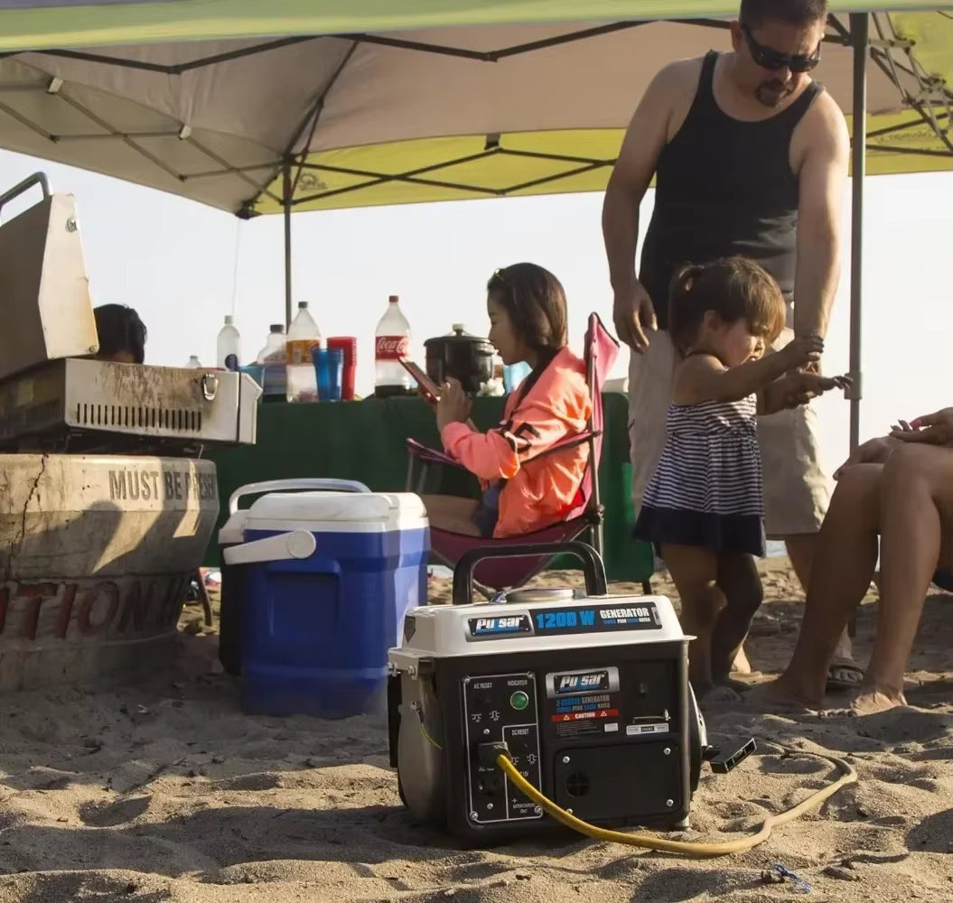 Unleash Power Anywhere with the 1,200W Portable Gas Generator - Perfect for Camping and Emergencies!
