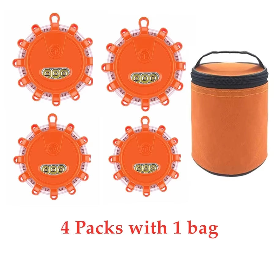 Stay Safe on the Road with Our USB Rechargeable LED Road Flares - Emergency Lights & Warning Beacons with Magnetic Base