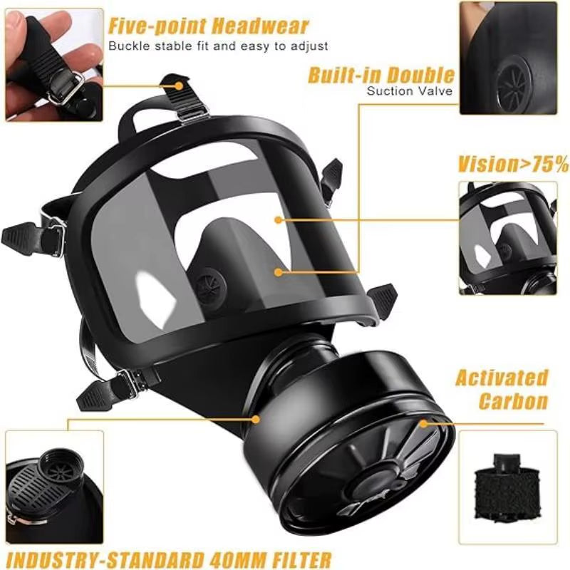 Ultimate Full Face Gas Mask with Advanced Chemical Respirator Filter for Superior Nuclear Protection - MF14/87 Type