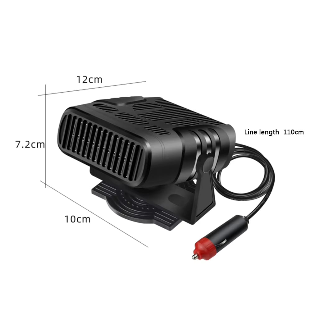 Stay Warm and Clear on the Road: Portable 12/24V Electric Car Heater with 360° Rotating Demister & Powerful 1200W Defroster
