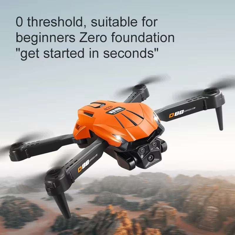D88 Drone HD Dual Camera 3 Battery Professional Aerial Photography Optical Flow Hovering Gesture Shooting Folding Drone