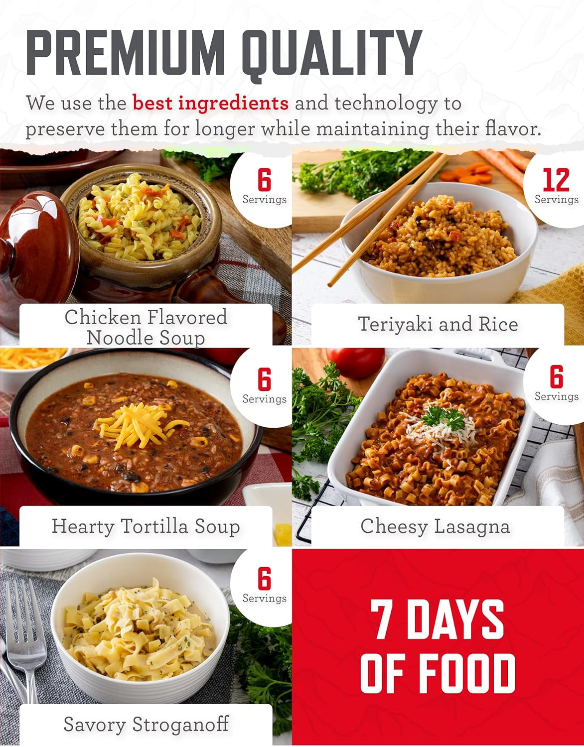 60-Serving Emergency Food Supply Bucket - Delicious Freeze-Dried Meals Packed with Protein for Camping, Road Trips, and Survival Preparedness - Long-Lasting Freshness for Up to 25 Years