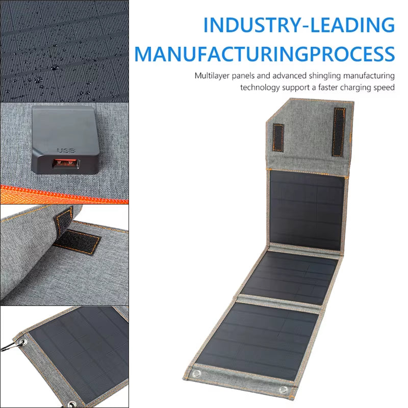 Unleash Your Adventure with High-Efficiency Portable Solar Panels - Waterproof 15W, 20W, and 30W Chargers for Phones & Power Banks!