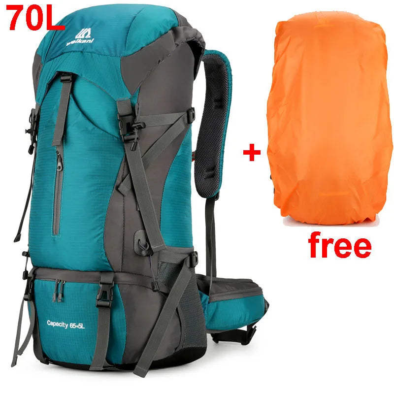 Ultimate 70L Nylon Camping Backpack with Rain Cover - Perfect for Hiking, Climbing, and Outdoor Adventures