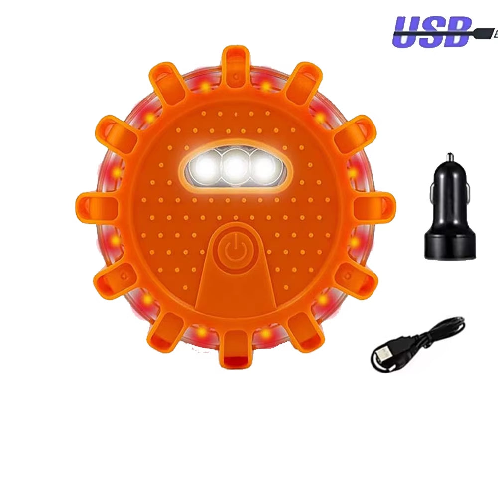 Illuminate Your Safety: LED Emergency Lights Flare with 9 Flashing Modes - USB Rechargeable Red Strobe Dash Light for Trucks and Vehicles