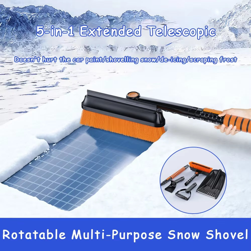 Ultimate Winter Car Ice & Snow Removal Tool Set - Effortlessly Clear Snow and Ice with Our Retractable Brush & Shovel!