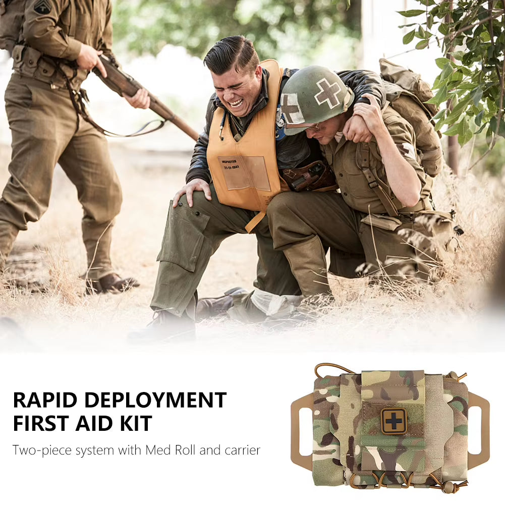 Molle Rapid Deploy First Aid Kit - Essential Survival Hunting Bag with Grip for Outdoor Adventures