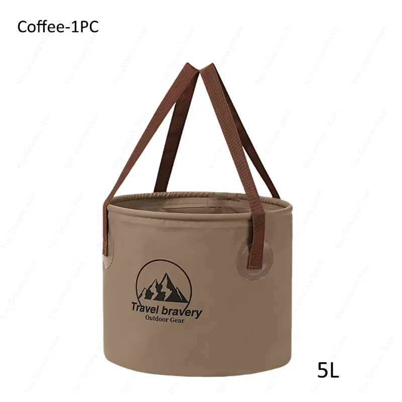 Ultimate Versatile Folding Portable Silicone Bucket with Cover - Ideal for Car Washing, Fishing, Camping, and Everyday Household Tasks (Available in 5L, 10L, and 20L)