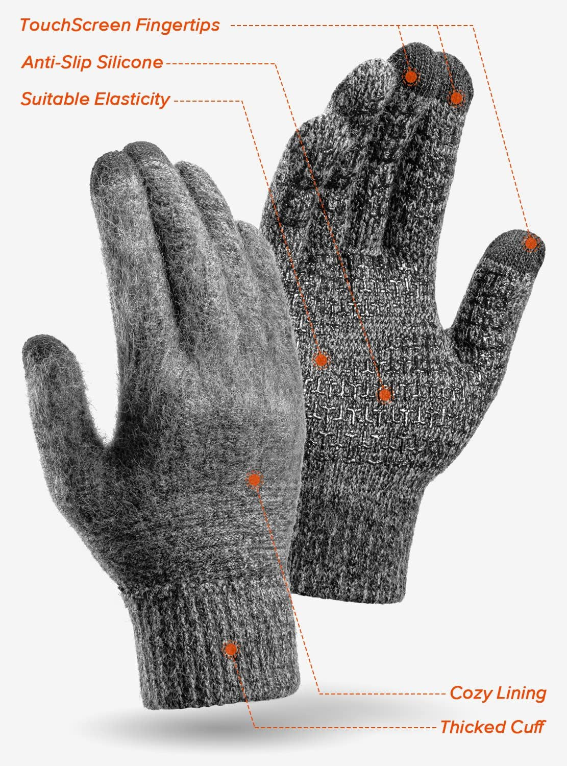 Stay Warm and Connected: Unisex Winter Gloves with Touchscreen Capability and Anti-Slip Design