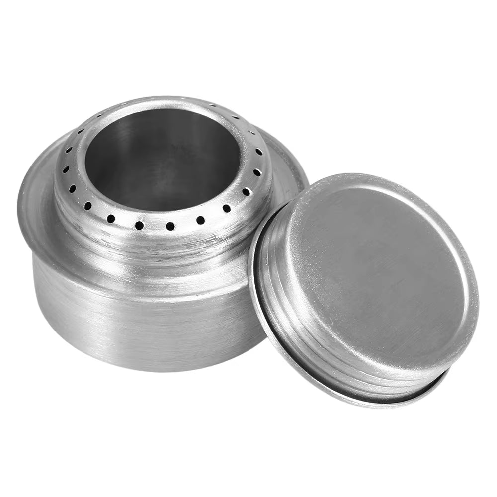 Compact and Lightweight Mini Aluminum Alloy Alcohol Stove for Outdoor Cooking - Perfect for Camping, Hiking, and Backpacking