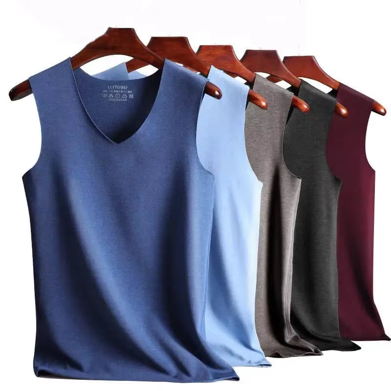 Men's Thermal Underwear Vest - 37° Heating Fiber & Velvet Seamless Design for Ultimate Warmth and Comfort