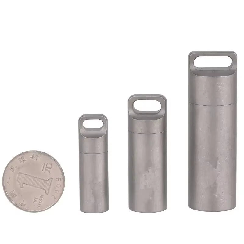 Compact Titanium Mini Waterproof Pill Box - Perfect for Outdoor Adventures and Everyday Carry