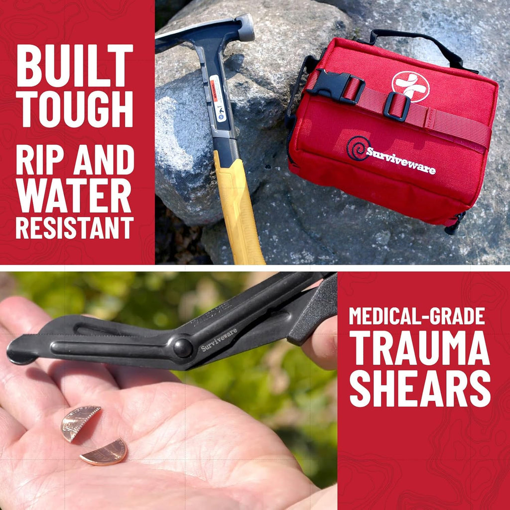 Comprehensive 119-Piece Premium Survival First Aid Kit - Essential Medical Emergency Gear for Travel, Camping, and Outdoor Adventures - HSA & FSA Eligible