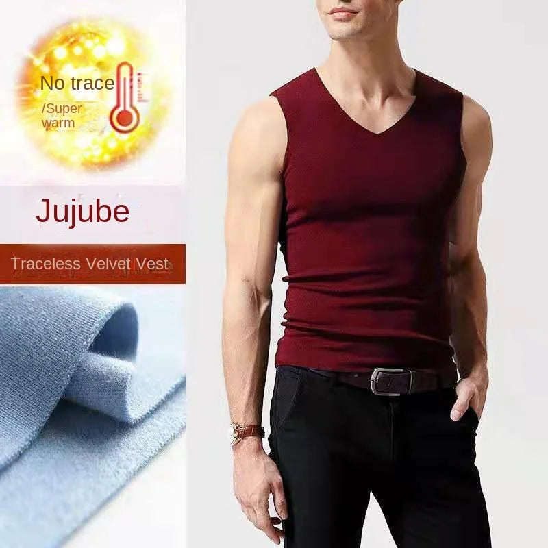 Men's Thermal Underwear Vest - 37° Heating Fiber & Velvet Seamless Design for Ultimate Warmth and Comfort