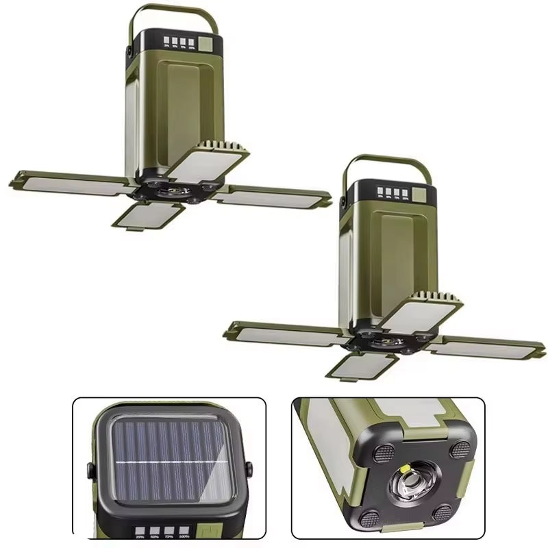 Ultimate Solar LED Camping Light - 4500mAh Rechargeable Power Bank with 1000LM Brightness & 6 Modes for Outdoor Adventures